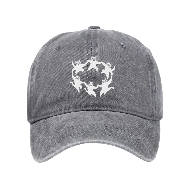 Modecanvas Leisure Cats Japanese Washed Cap-modecanvas