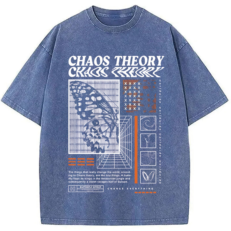 Modecanvas Chaos Theory DTG Printing Washed T-Shirt-modecanvas