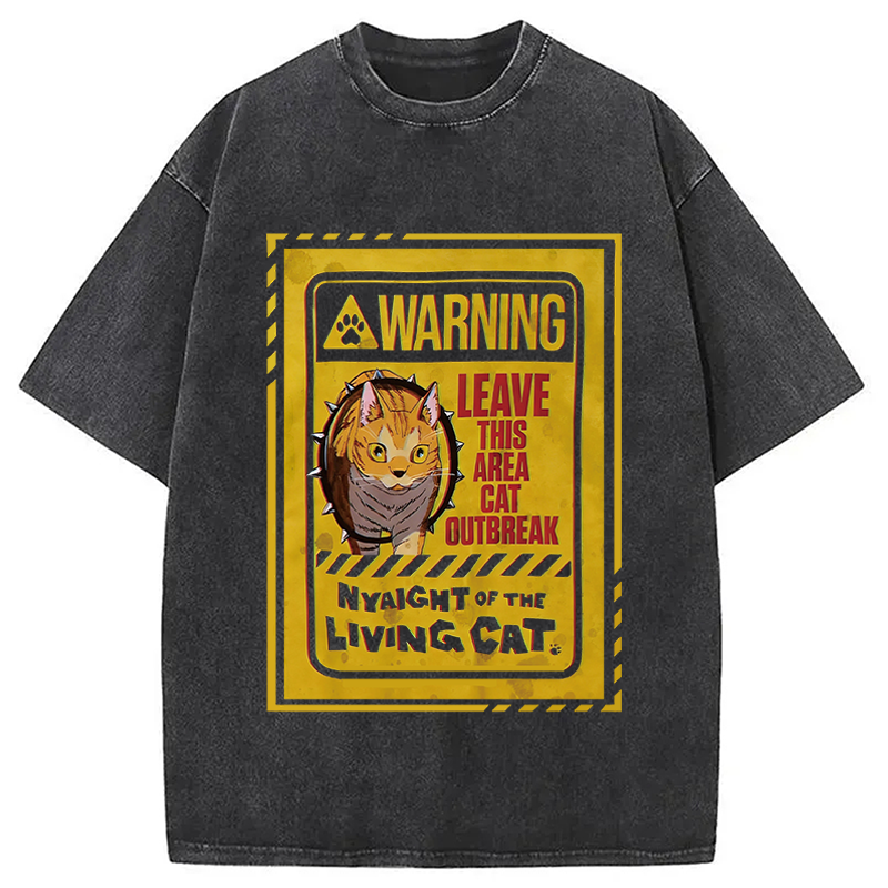 Modecanvas Nyaight Of The Living DTG Printing Washed T-Shirt