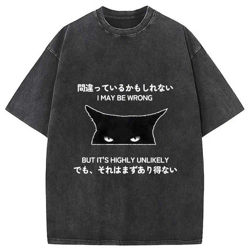Modecanvas Cat Can Do No Wrong Washed T-Shirt