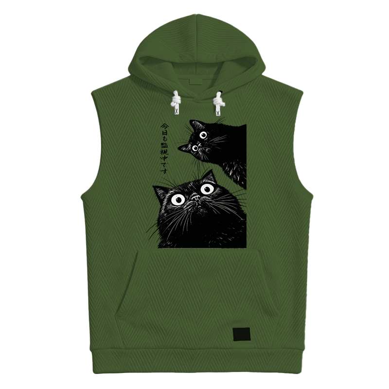 Modecanvas The Cat Is Watching Today Hooded Tank