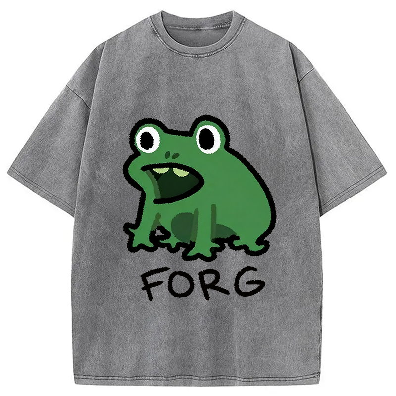 Modecanvas Funny Forg Japanese Washed T-Shirt