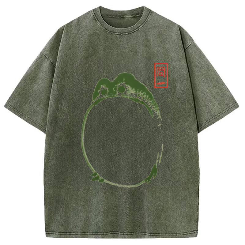 Modecanvas Big Belly Frog Washed T-Shirt