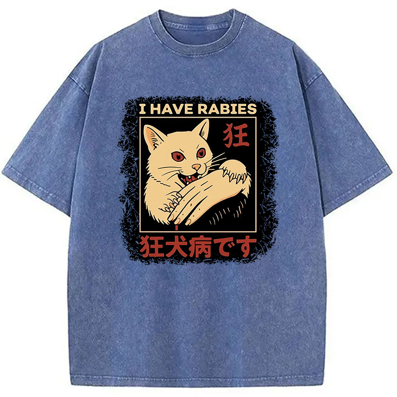 Modecanvas I Have Rabies Washed T-Shirt