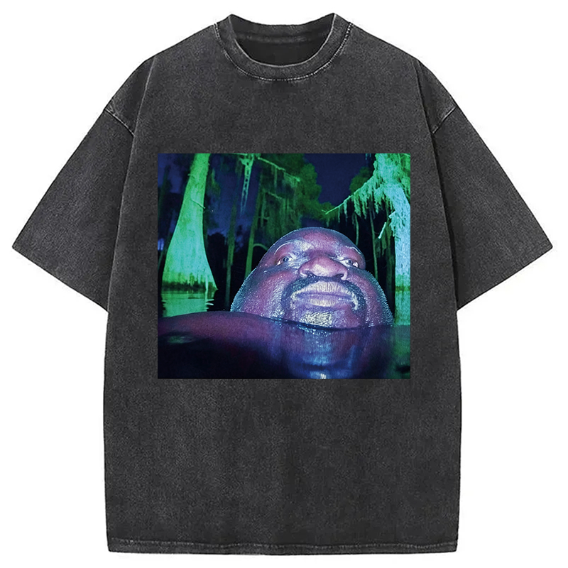 Modecanvas Black Guy in Swamp DTG Printing Washed T-Shirt