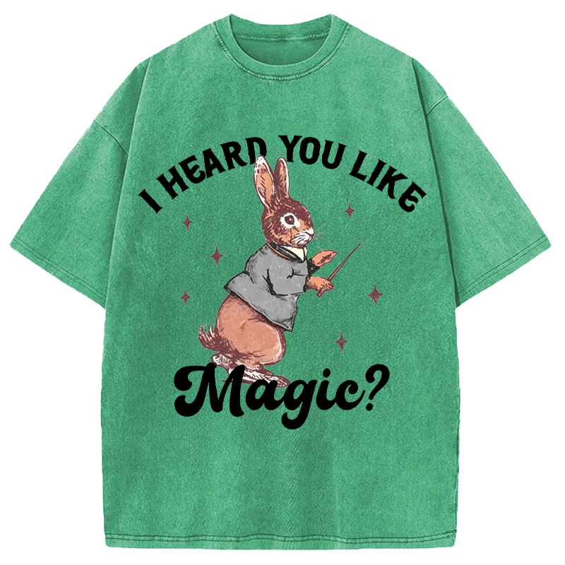 Modecanvas I Heard You Like Magic DTG Printing Washed T-Shirt