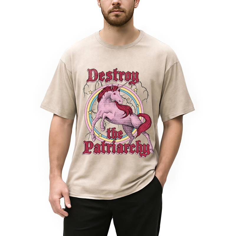 Modecanvas Destroy the Patriarchy DTG Printing Washed T-Shirt
