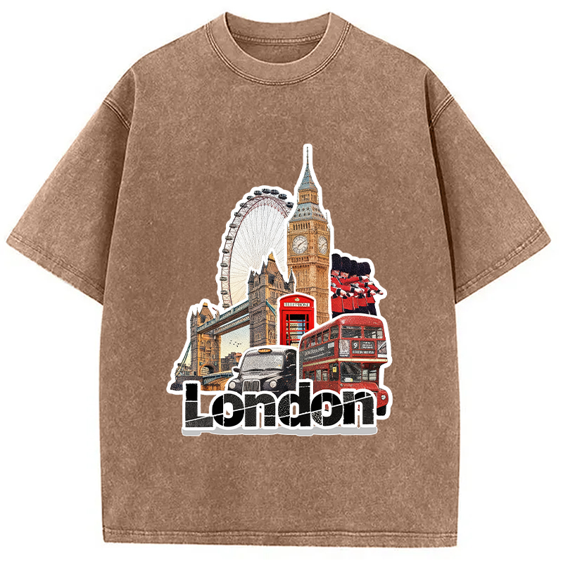 Modecanvas London View Washed T-Shirt