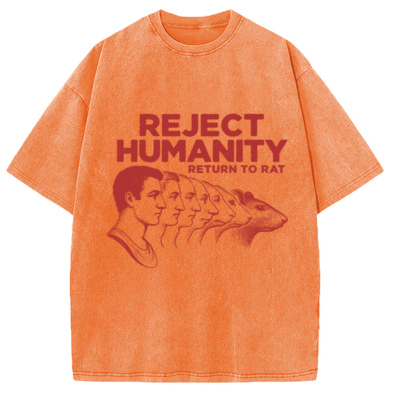 Modecanvas Vintage Reject Humanity Rat Washed T-Shirt