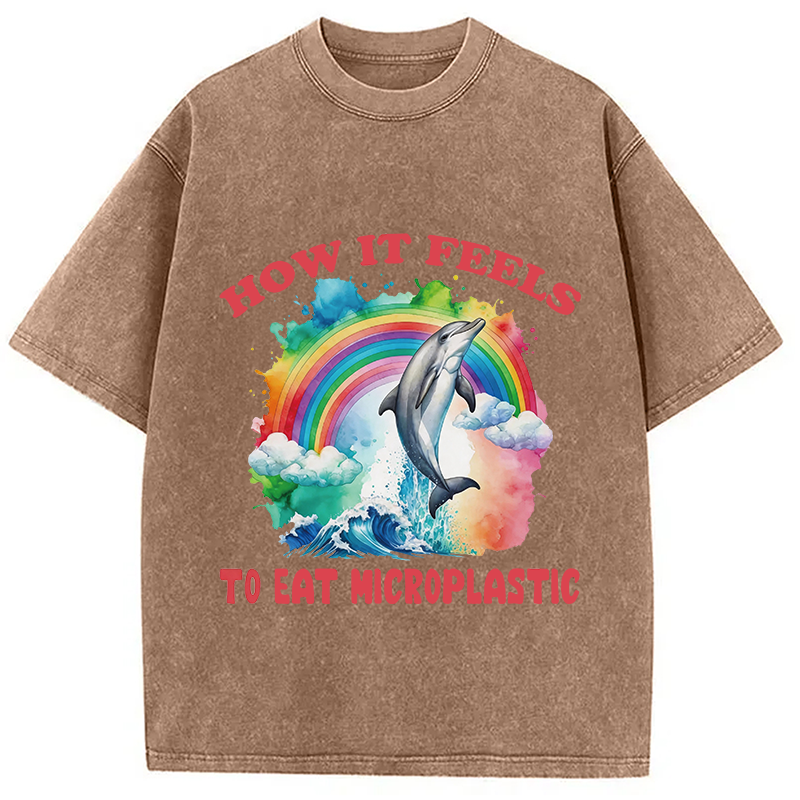 Modecanvas How It Feels To Eat Microplastics DTG Printing Washed T-Shirt