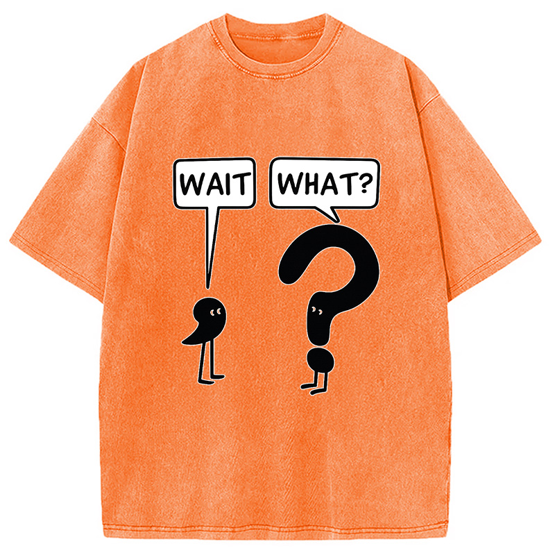 Modecanvas Wait, What? Washed T-Shirt