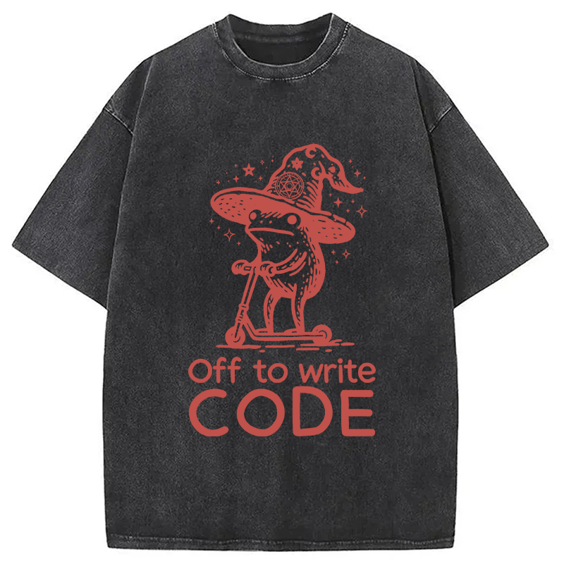 Modecanvas Coder IT Frog DTG Printing Washed T-Shirt
