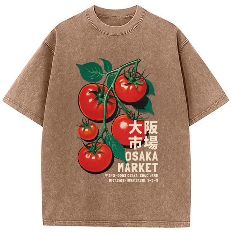 Modecanvas Osaka Market Japanese Tomatoes Washed T-Shirt