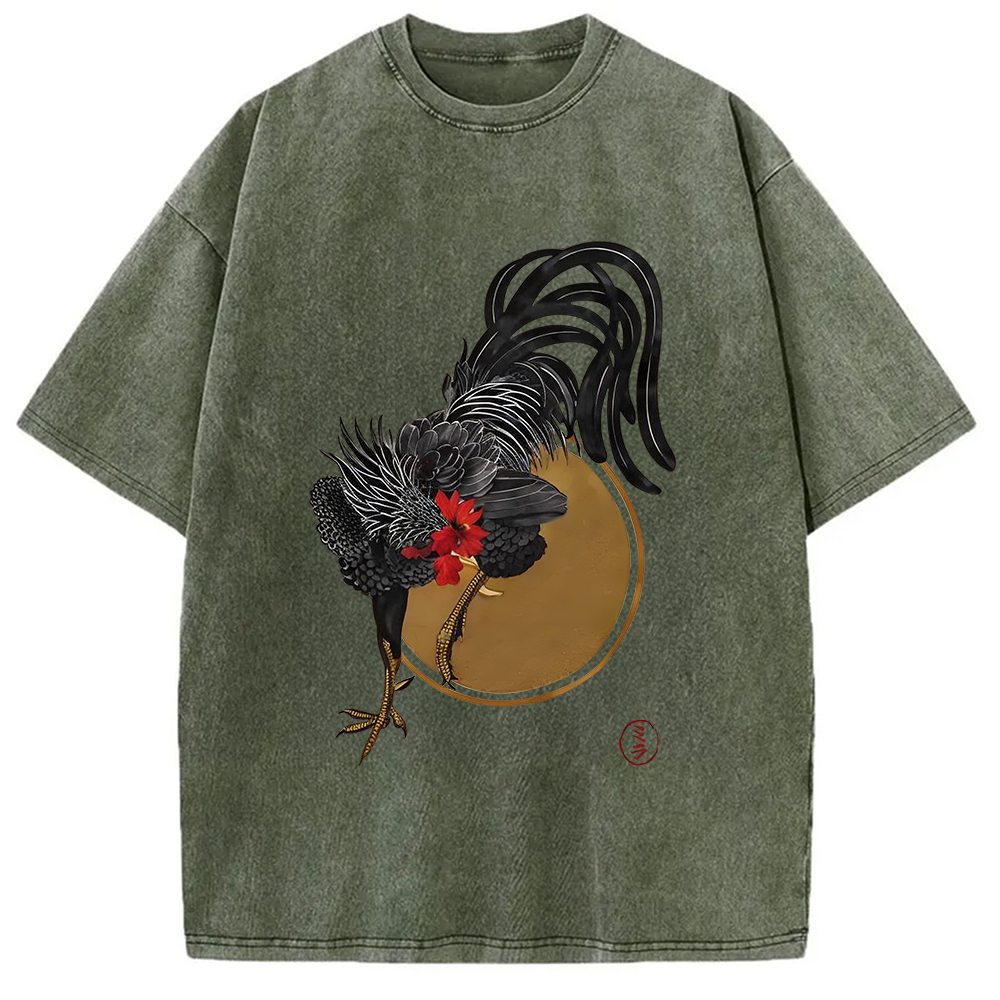 Modecanvas Strutting Rooster Washed T-Shirt