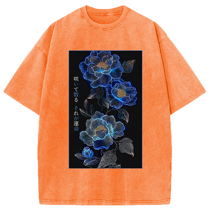 Modecanvas The Sea Of Flowers In The Darkness Washed T-Shirt