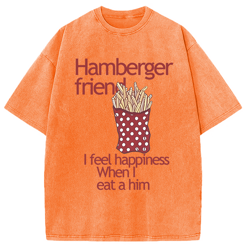 Modecanvas Hamberger Friend DTG Printing Washed T-Shirt