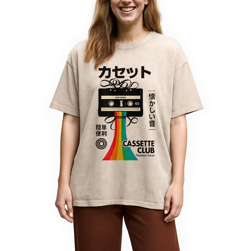 Modecanvas Colored Tape Washed T-Shirt