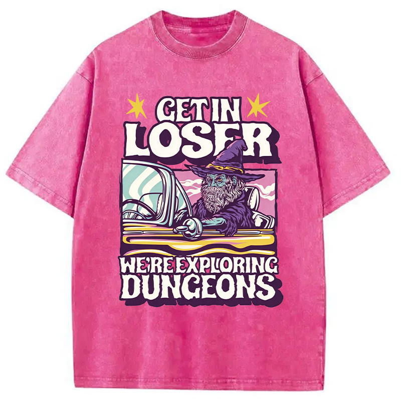 Modecanvas Get In Loser DTG Printing Washed T-Shirt