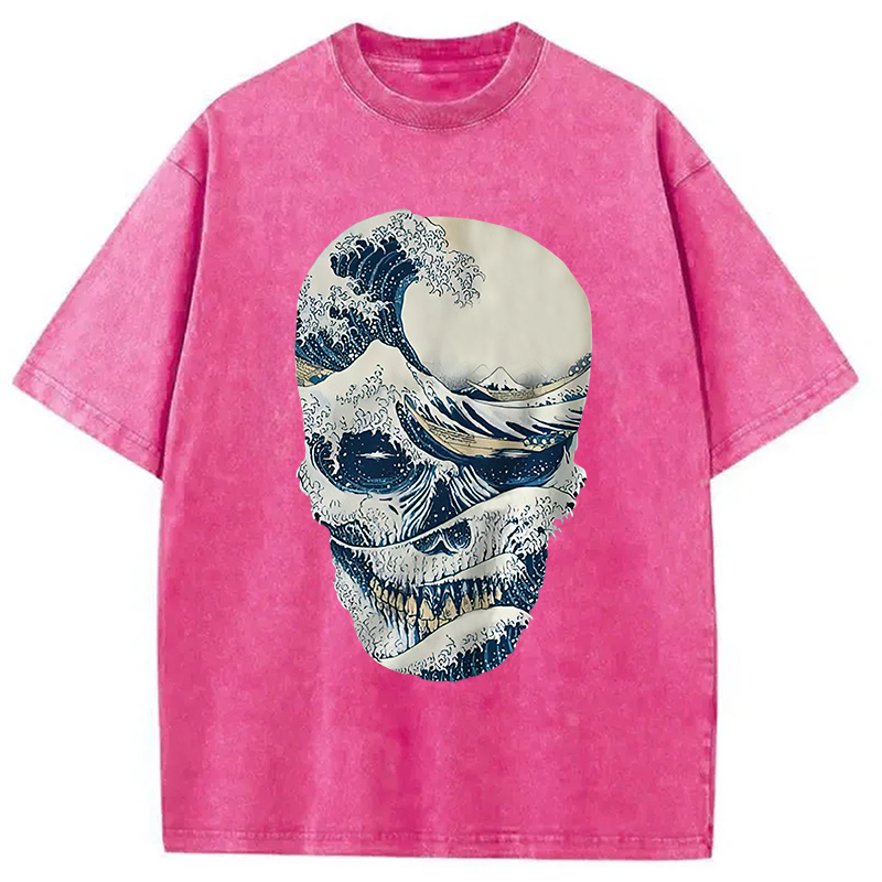 Modecanvas The Great Wave Off Skull Washed T-Shirt