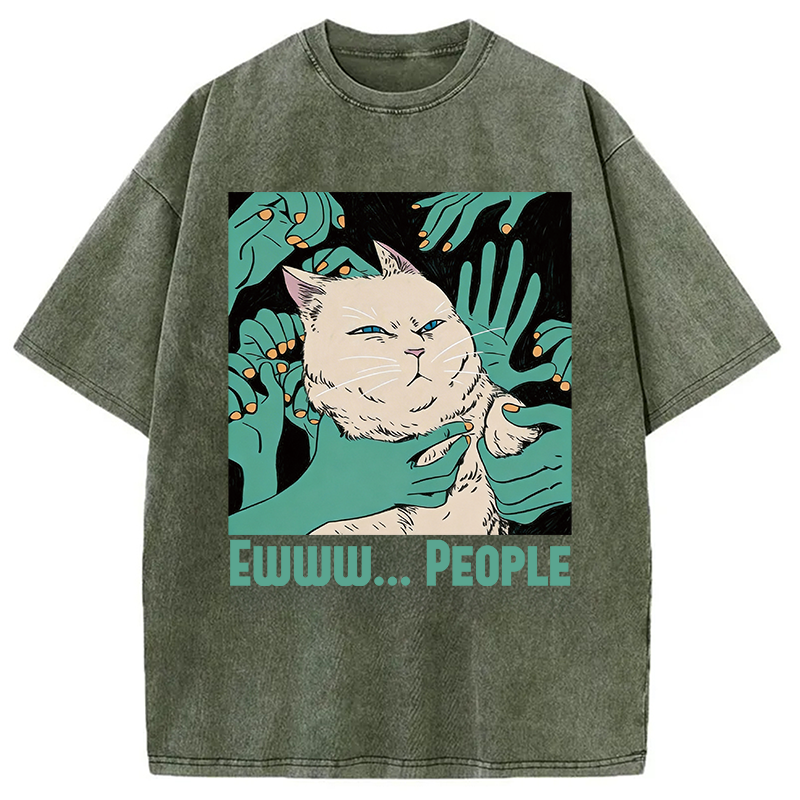 Modecanvas Ewww... People DTG Printing Washed T-Shirt