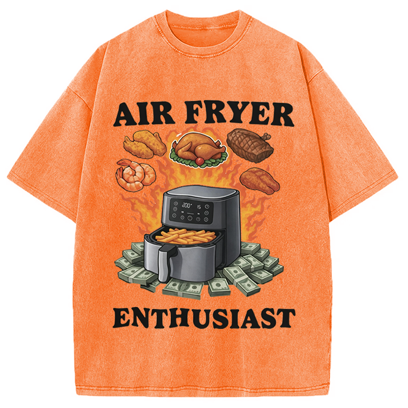 Modecanvas Air Fryer Enthusiast DTG Printing Washed T-Shirt