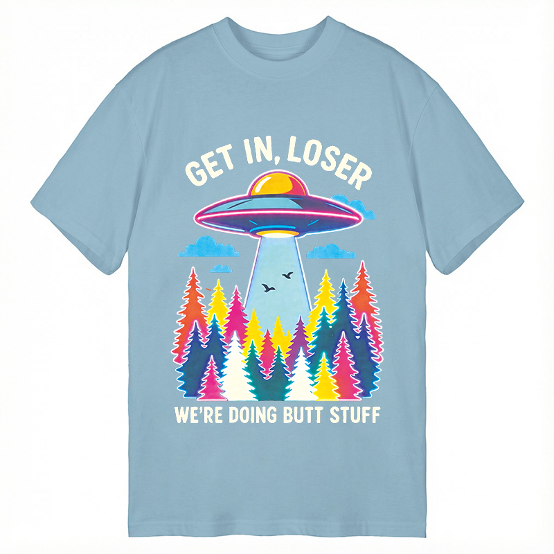Modecanvas UFO Get In Loser Butt Stuff Forest DTG Printing Classic T-Shirt-modecanvas