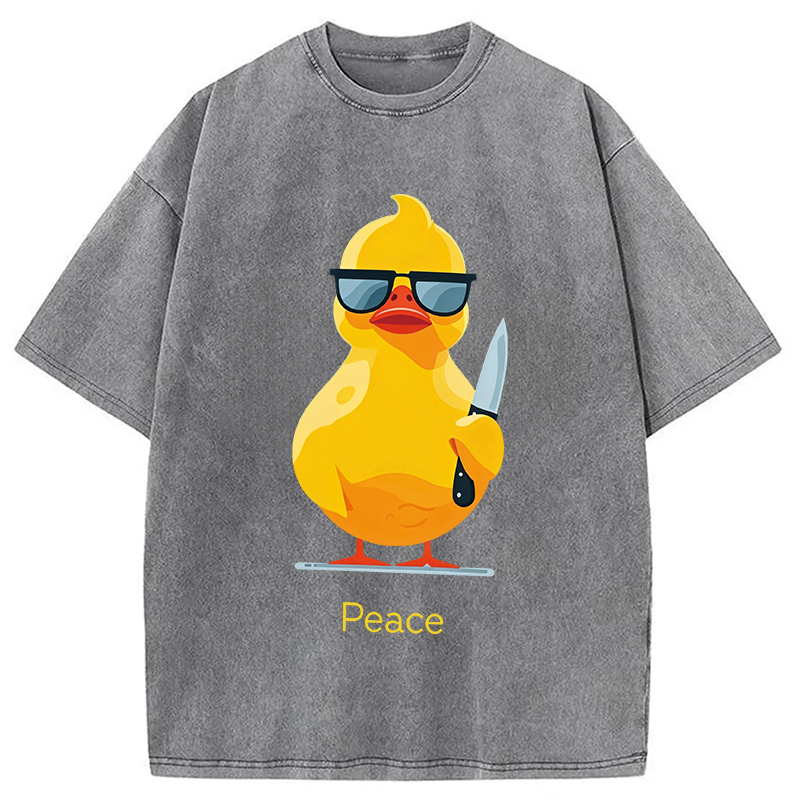 Modecanvas Peace Duck DTG Printing Washed T-Shirt