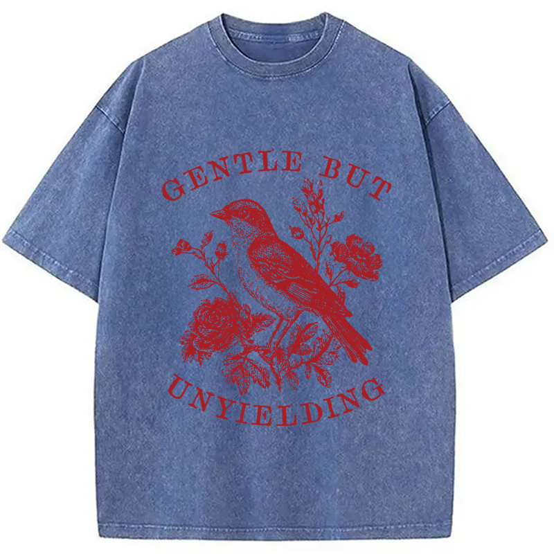 Modecanvas Gentle But Unyielding DTG Printing Washed T-Shirt-modecanvas