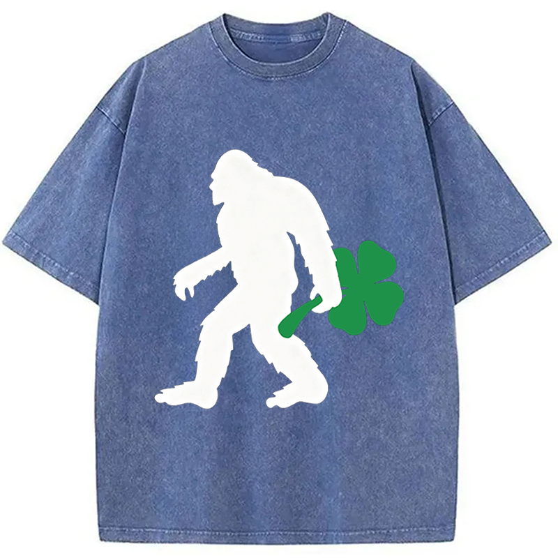 Modecanvas Bigfoot Hold Lucky DTG Printing Washed T-Shirt