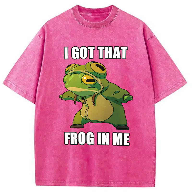 Modecanvas I Got That Frog In Me Funny DTG Printing Washed T-Shirt