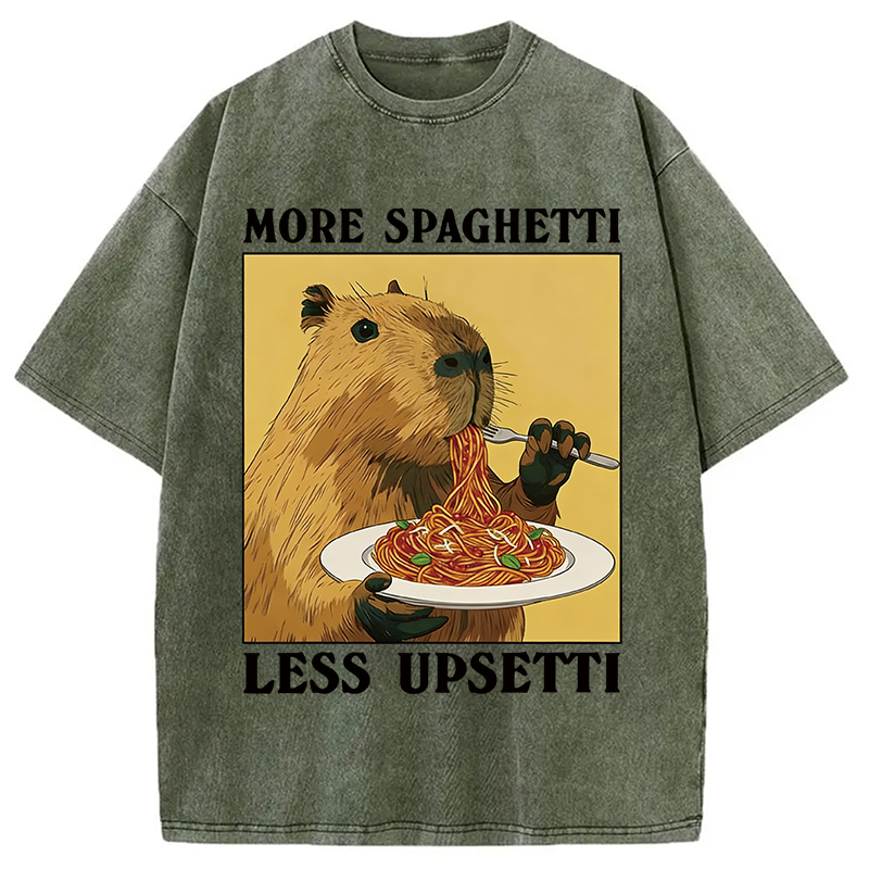 Modecanvas Capybara Eating Washed T-Shirt-modecanvas