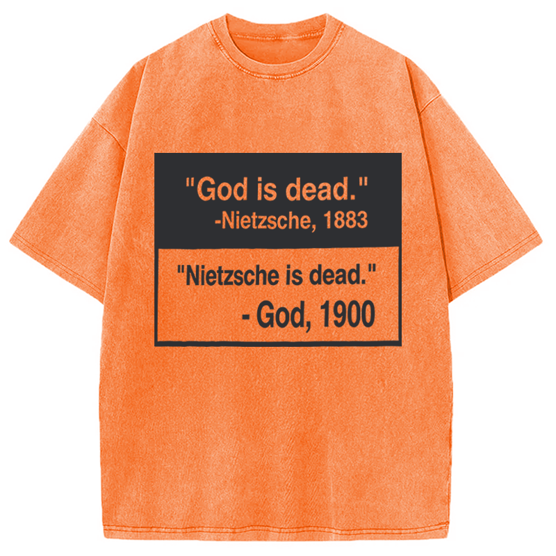 Modecanvas God Is Dead DTG Printing Washed T-Shirt