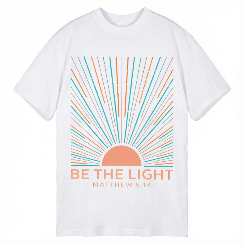 Modecanvas Be The Light DTG Printing Classic T-Shirt-modecanvas