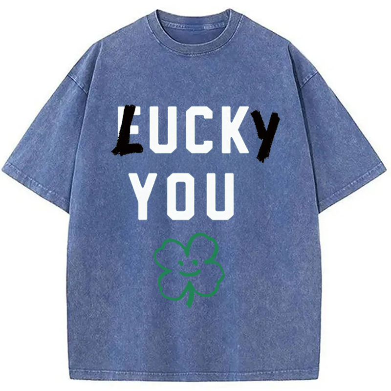 Modecanvas Lucky You DTG Printing Washed T-Shirt