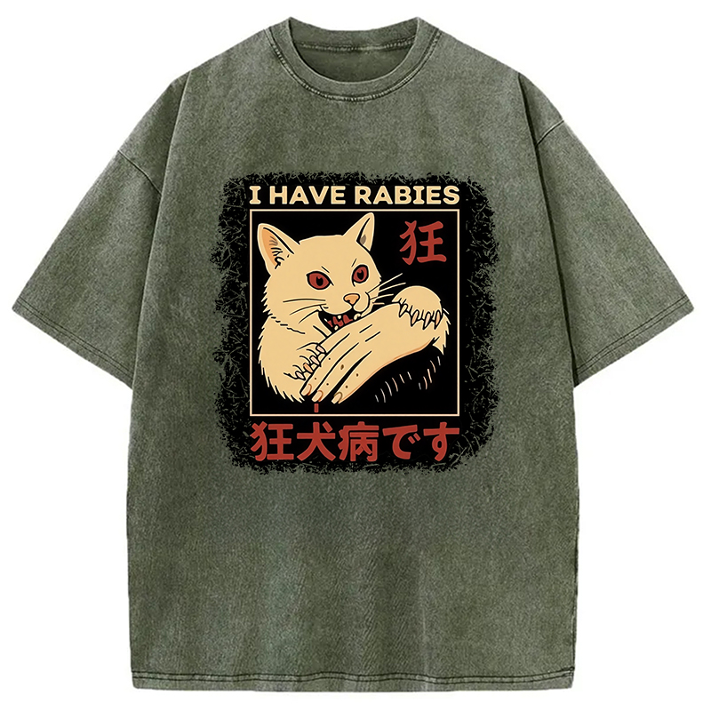 Modecanvas I Have Rabies Washed T-Shirt