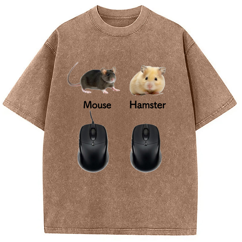 Modecanvas Mouse Hamster Meme Washed T-Shirt