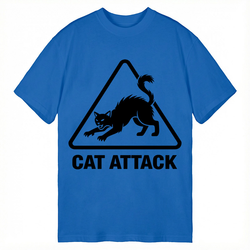Modecanvas Cat Attack DTG Printing Classic T-Shirt-modecanvas