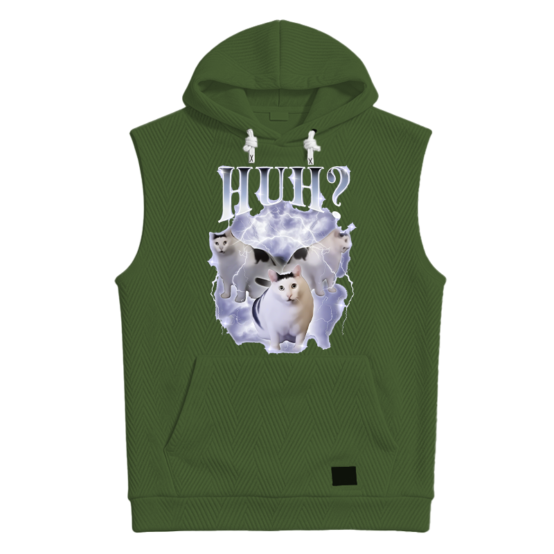 Modecanvas Huh Cat Chonky Ben Meme Hooded Tank