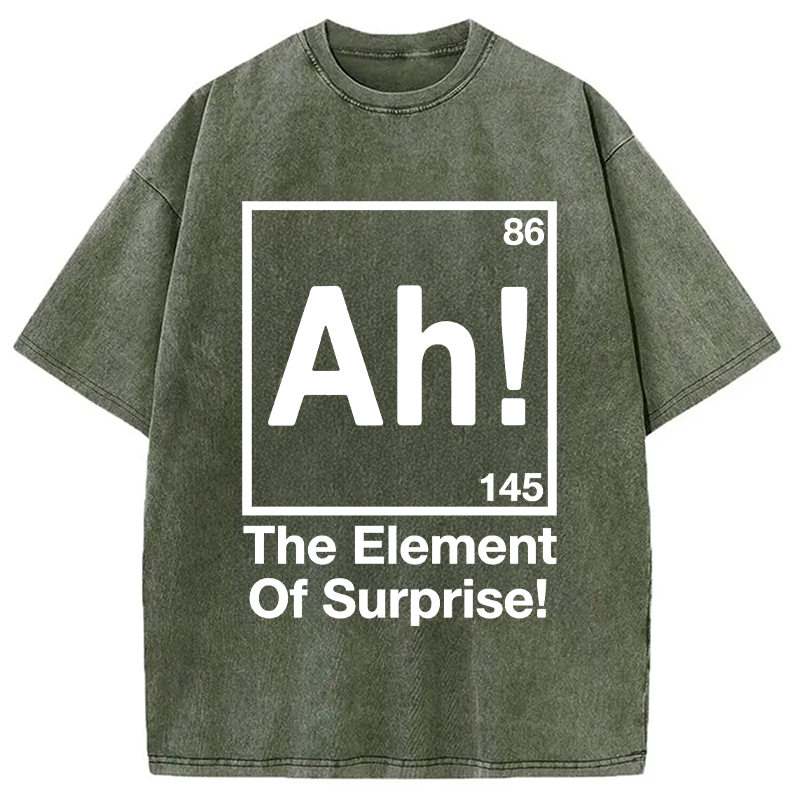 Modecanvas Ah Element Of Surprise DTG Printing Washed T-Shirt