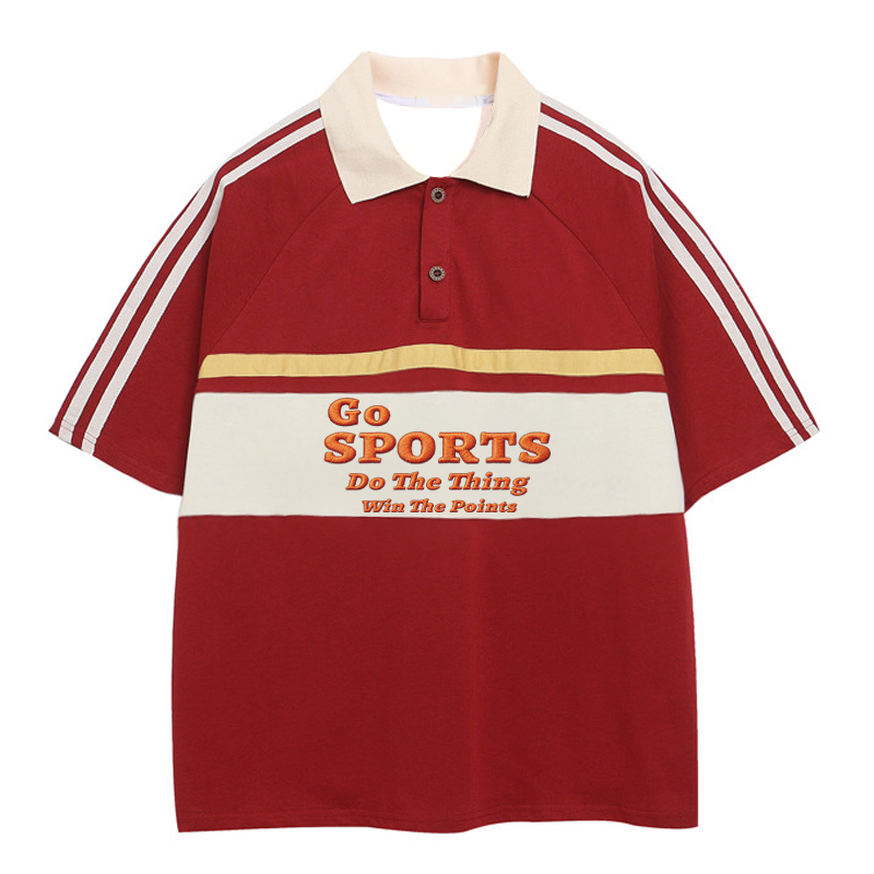 Modecanvas Go Sports Do Thing Win The Points Polo Embroidered T-Shirt