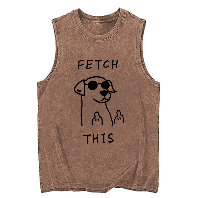 Modecanvas Rebellious Dog DTG Printing Washed Tank-modecanvas