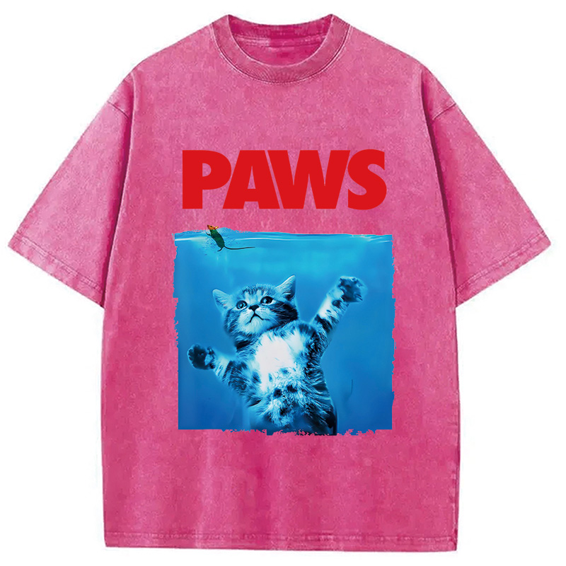Modecanvas Paws Cat Meme Washed T-Shirt