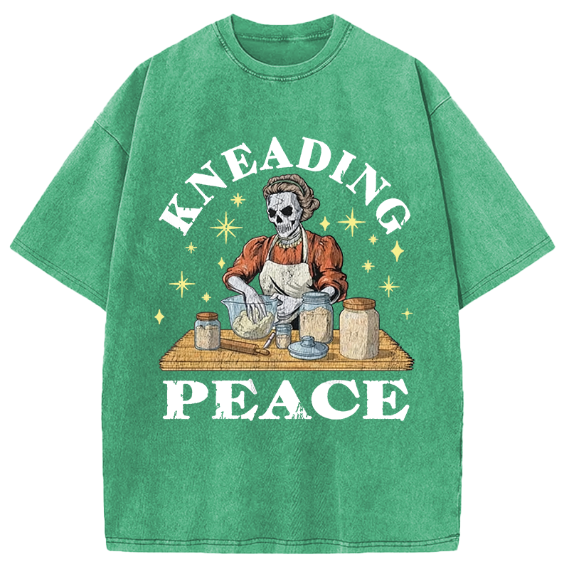 Modecanvas Kneading Peace DTG Printing Washed T-Shirt