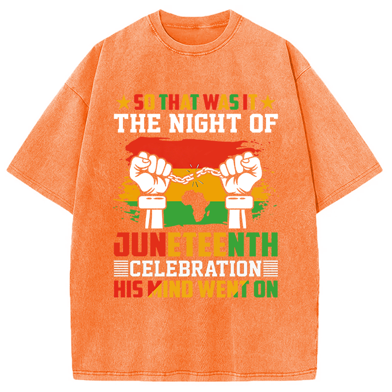Modecanvas Juneteenth Funny Quote Retro DTG Printing Washed T-Shirt