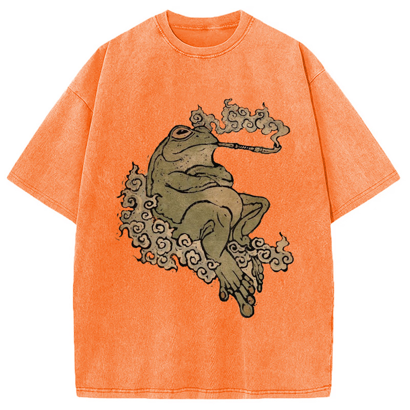 Modecanvas Self-Love Tattoo Frog Washed T-Shirt