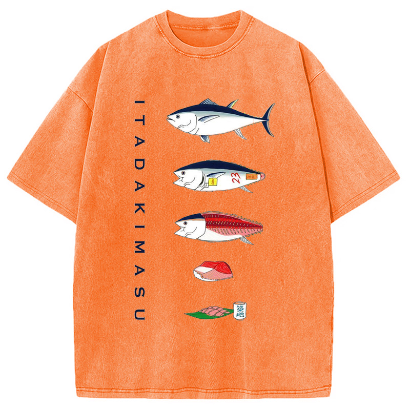 Modecanvas From Fish To Sashimi Washed T-Shirt