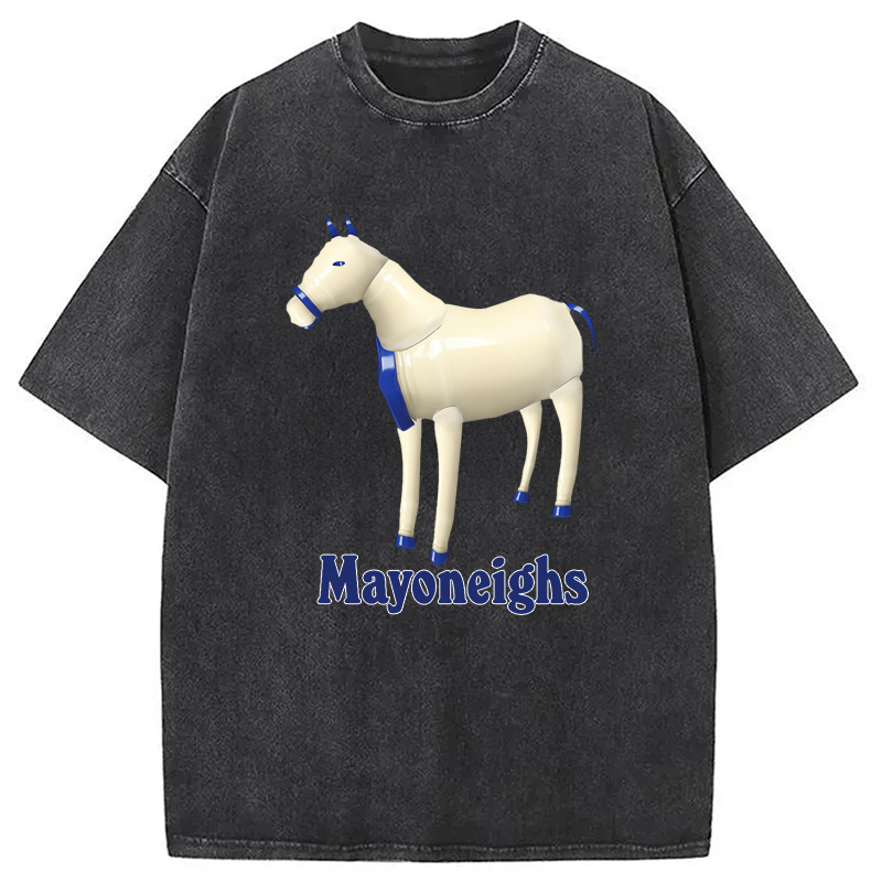 Modecanvas Mayoneighs Horse Washed T-Shirt