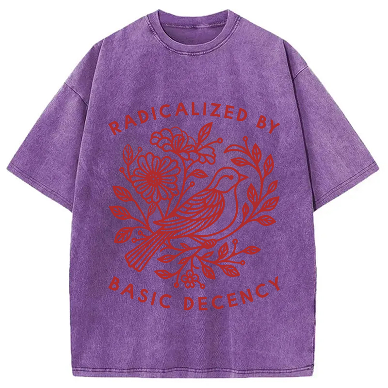 Modecanvas Pigeon Was Moved Washed T-Shirt-modecanvas