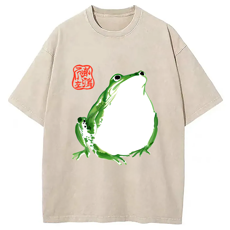 Modecanvas Japanese Frog Matsumoto Hoji Washed T-Shirt