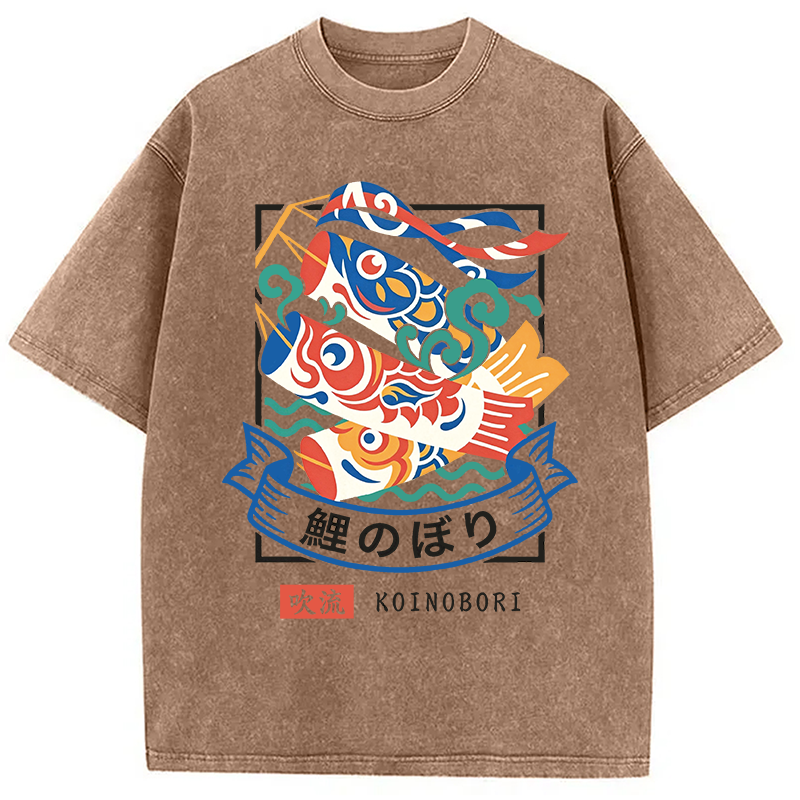 Modecanvas KOINOBORI DTG Printing Washed T-Shirt